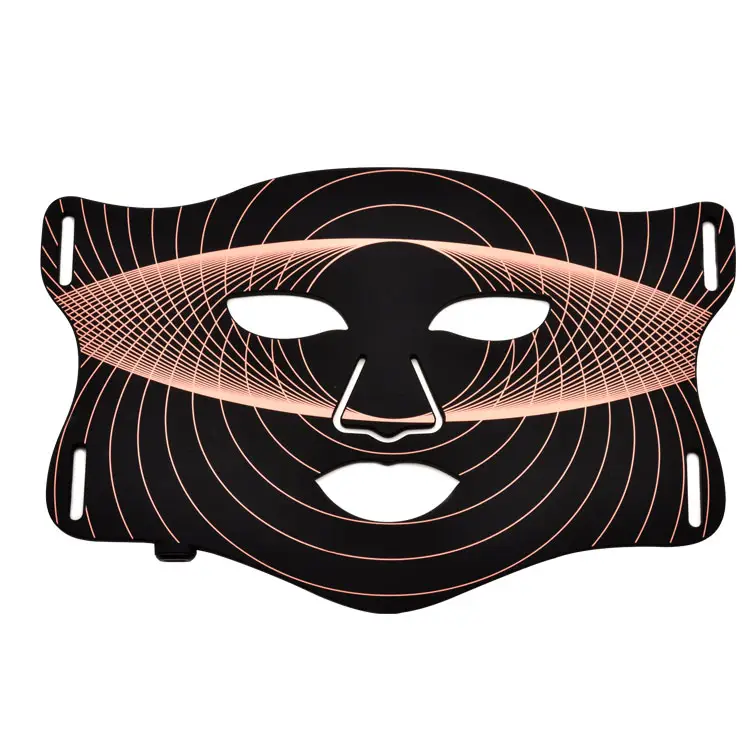 フレキシブルシリコン赤外線赤色光線療法マスク顔と首4色ライトプロフェッショナルLED光線療法フェイシャルマスクブラック