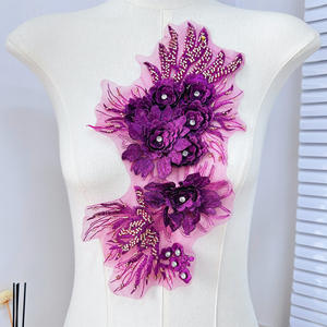 Patch en cristal fait à la main appliques en strass passementerie de dentelle perlée de mode pour vêtements couture robe modèles de strass patchs - Product Image 4