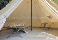 Tente de luxe en forme de cloche de type yourte mongole 3M 4M 5M 6M imperméable en toile de coton Oxford pour le glamping, portable, pour l'extérieur, 4 saisons