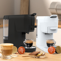Machine à café électrique en plastique 1450W 19 bars, 7 niveaux de pression, semi-automatique, universelle, multi-capsules