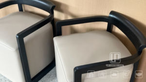 Sillón Updecors de Diseño Italiano con Estructura Metálica, Sillón de Salón con Tapicería de Tela, Juego de Sillones de Aluminio para Salón - Product Image 3