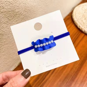 Élastique à cheveux Wave Pearl bleu, bandeau élastique pour femmes, usage quotidien, fabriqué en Corée - Product Image 1