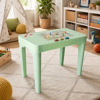 Table de jeu robuste pour enfants, en plastique, à hauteur basse, coins arrondis, pour la garderie des tout-petits, facile à nettoyer, légère, pour l'école maternelle, intérieur