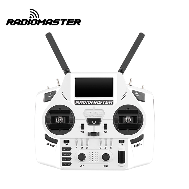 Radiomaster GX12 Crush 1000HZ 3D Digital CNC Plastic Hall Gimbal Dual Band Antenna Gemini XROSSBAND ExpressLRS Cooling Fan Radio