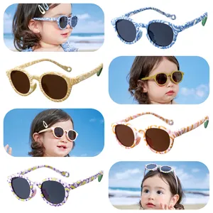Óculos de sol KOCOTREE para bebês, óculos redondos polarizados TAC TR90 coloridos para crianças de 0 a 3 anos, armação colorida progressiva
