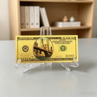 Billete de Banco de Oro con Diseño de Puente Emblemático de Ciudad, Tarjeta Novedosa de Arquitectura Histórica para Recuerdo de Viaje, Colección de Aficionados y Regalos al por Mayor