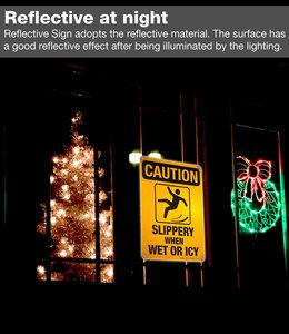 ป้ายเตือนความปลอดภัย-ป้ายเตือนการจราจรกลางแจ้งทรงสี่เหลี่ยมผืนผ้าทำจากอะลูมิเนียมเคลือบฟิล์มสะท้อนแสงพิมพ์ด้วยรังสียูวีสำหรับเตือนระวังพื้นลื่นเมื่อเปียกหรือมีน้ำแข็ง - Product Image 3