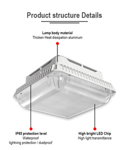 Lámpara LED de Alta Potencia IP65 a Prueba de Agua de 100-200W para Gasolineras, Almacenes y Paisajismo, Marca de Larga Duración (50000 Horas), 5 Años de Garantía - Product Image 2