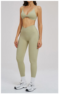 Wholesale 2 Piece Plus Women Sports Wear Outfit <b>Leggings</b> Gym Jacket Fitness Apparel Customized Tracksuit Yoga Set XL Active - Product Image 5