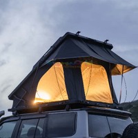 Tente de toit rigide triangulaire, carpa de techo, tente de camping pliable pour voiture, tente de toit rigide en aluminium avec panneau solaire