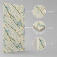 Panneau mural en PVC marbré, fabrication directe usine, 2 mm, revêtement UV, veinage doré, taille personnalisée OEM, vente en gros, panneau mural intérieur pour hôtel