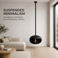 Cheminée suspendue moderne au bioéthanol, brûleur à bioéthanol, foyer d'intérieur décoratif, foyer à alcool suspendu, poêle à bioéthanol