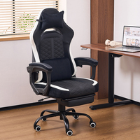 Chaise de jeu d'ordinateur pivotante moderne avec coussin de siège en cuir, chaises de jeu e-sport avec accoudoirs articulés