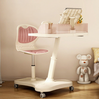 Ensemble bureau et chaise en plastique pour enfants, réglable et mobile, protection lombaire, pour la maison