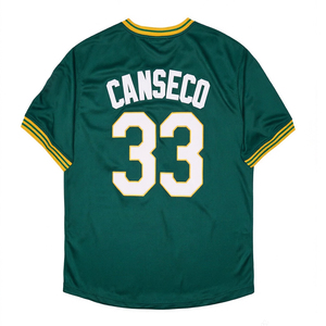 Vintage stijl gebreide honkbal shirts voor heren 9 Reggie Jackson 24 Rickey Henderson 25 Mark McGwire 33 José Canseco S-3XL - Product Image 5