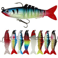 9cm/16g appâts de natation souples multi-articulés leurres de pêche au bar rayé leurres de pêche à la truite pour l'eau douce et l'eau salée