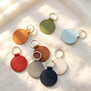 Custom Pattern PU Leather Keychain With Cosmetic Mirror Floral Leather <b>Key</b> Pendant Metal Clasp Bag Decorative Accessories - Product Image 4