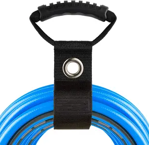 Heavy-duty Hook and Loop Cord Carrying Strap with Plastic Handle Black Silk Screen Printing Paper Kraft Tape Packing Tape Holder