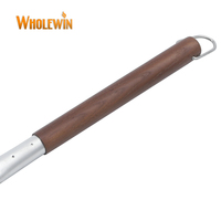 Pelle à pizza ronde en aluminium de 12 pouces avec long manche en bois, pelle à pizza professionnelle pour la cuisson et l'utilisation en cuisine