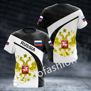 Nuovo stile grafico unico di moda stile russo personalizzato stampabile logo maglia o collo T-shirt per gli uomini e le donne - Product Image 4