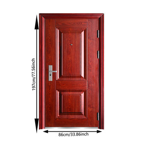 Seguridad Antirrobo Hogar Residencial Metal Exterior Apartamento Granja Entrada Puertas delanteras de acero - Product Image 6