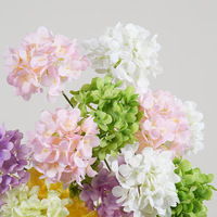 3 mini-hortensias artificiels français pour centre de table de mariage, base incluse, sans assemblage requis, décoration extérieure et intérieure