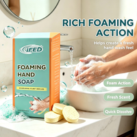 Tablettes de savon moussant naturel personnalisées avec logo, tablettes solides effervescentes pour le lavage des mains, pour les marques éco-responsables