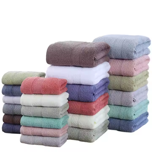 Quick-Dry Woven 100% Cotton Stripe Towel Set Durable Absorbent Child-Proof for Bathroom <b>Pool</b> Use - Product Image 1