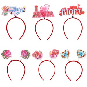 Fascia per capelli rotonda con ghirlanda per la festa della <span class=keywords><strong>mamma</strong></span>, accessori per capelli I Love Mom - Product Image 1