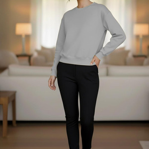Sudaderas de Forro Polar para Mujer al por Mayor, con Logotipo Personalizado en la Parte Delantera, 100% Algodón, Ecológicas, Transpirables, Casuales, Holgadas y de Corte Amplio - Product Image 6