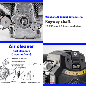 Ohv 27hp 739cc Twin xi lanh động cơ xăng <span class=keywords><strong>4</strong></span> đột quỵ với recoil bắt đầu Euro 5 tiêu chuẩn khí thải cho thuyền các ngành công nghiệp - Product Image 3