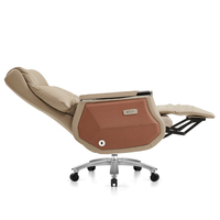 Fauteuil de bureau électrique inclinable en cuir, style moderne et luxueux, idéal pour les bureaux à domicile
