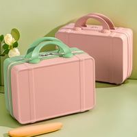 Valise de toilette personnalisable en ABS de 14 pouces, mini valise compacte et légère avec serrure, coffret cadeau