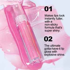 Gloss à lèvres liquide brillant 6ml, vitamine E, hydratant, imperméable, fini nacré, transparent, maquillage personnalisé pour femmes - Product Image 4