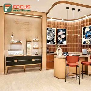 Vitrine à bijoux en verre de luxe, comptoir à bijoux en bois, présentoir à bijoux haut de gamme, unité d'affichage avec éclairage LED - Product Image 4