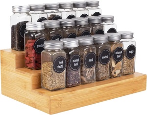 Modern Spice Rack Kitchen Organizer 3-Tier Bamboo Spice Rack Countertop Storage Cabinet With <strong>Pantry</strong> Organizer &amp; Spices Holder