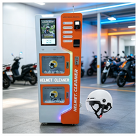 Machine automatique de nettoyage et de séchage de casques de moto avec écran tactile, paiement par pièces/jeton, 4G LTE/Wi-Fi