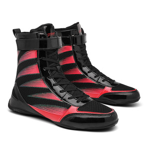 Boxing Shoes High Top Velcro Closure Breathable Fitness Combat Training White K006 - Product Image 4