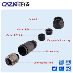 7/8 connecteur connecteur <span class=keywords><strong>étanche</strong></span> Signal mâle femelle IP67 connecteur <span class=keywords><strong>étanche</strong></span> plastique assemblé prise - Product Image 3