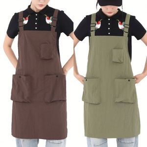 Wholesale Custom Logo Sustainable European Style Sleeveless Waterproof Cotton Bib <b>Apron</b> with Pockets for <b>Kitchen</b> Work Clothes - Product Image 3