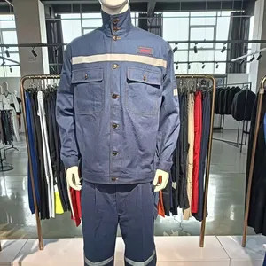耐酸碱安全夹克和裤子frc防静电阻燃工作服