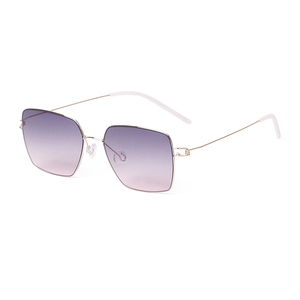 Lunettes de soleil carrées ultra-légères STORY STY21013M avec monture en fil métallique, unisexes, verres dégradés gris, protection UV400, style classique en métal - Product Image 1