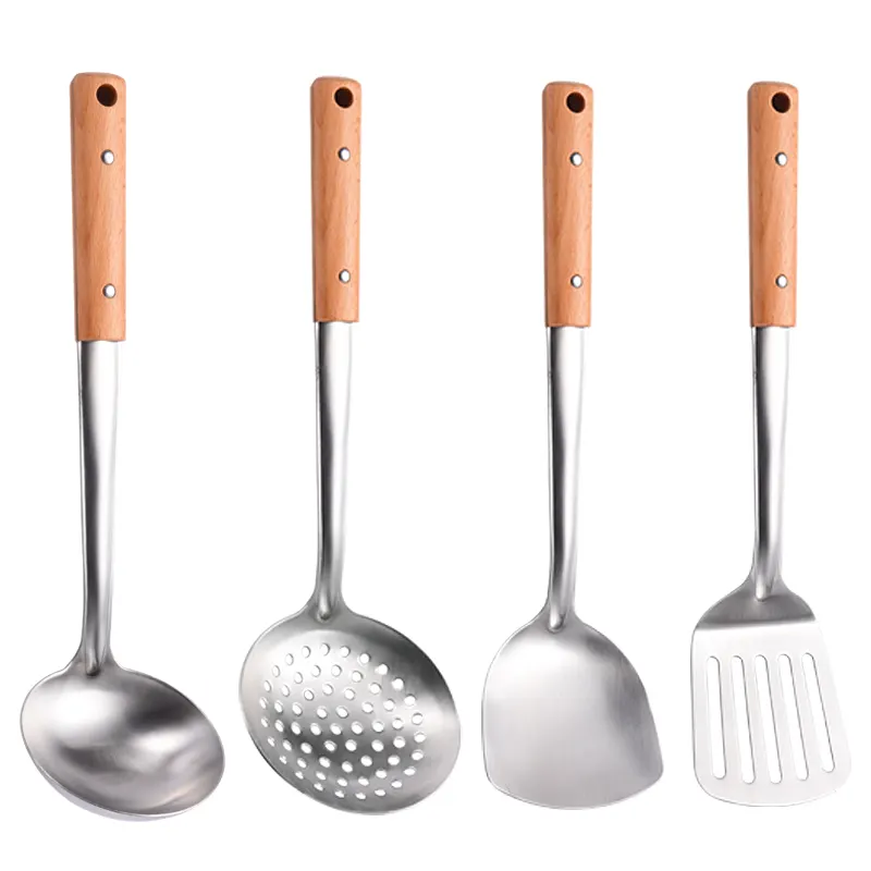 Produk Baru Grosir 4 Buah Set Peralatan Stainless Steel Set Peralatan Memasak Dapur Berkemah