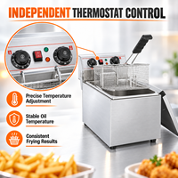 Nouvelle friteuse électrique de comptoir en acier inoxydable 3KW pour snack-bar et restaurant, facile à utiliser