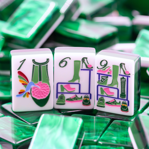 Set di Tessere Mahjong Americane in Acrilico Lucidato a Mano, a Tre Strati, Intagliate e Incollate a Mano, per Intrattenimento e Feste - Product Image 5