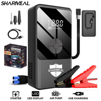 Sharmeal Démarreur de Batterie Multifonctionnel 4-EN-1 2000A, Batterie Externe 12V 6000mAh avec Pompe à Air pour Voiture