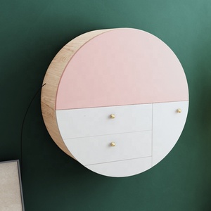 Coiffeuse murale ronde rose Simple pour filles, <span class=keywords><strong>meuble</strong></span> de chambre à coucher, coiffeuse, gym - Product Image 3