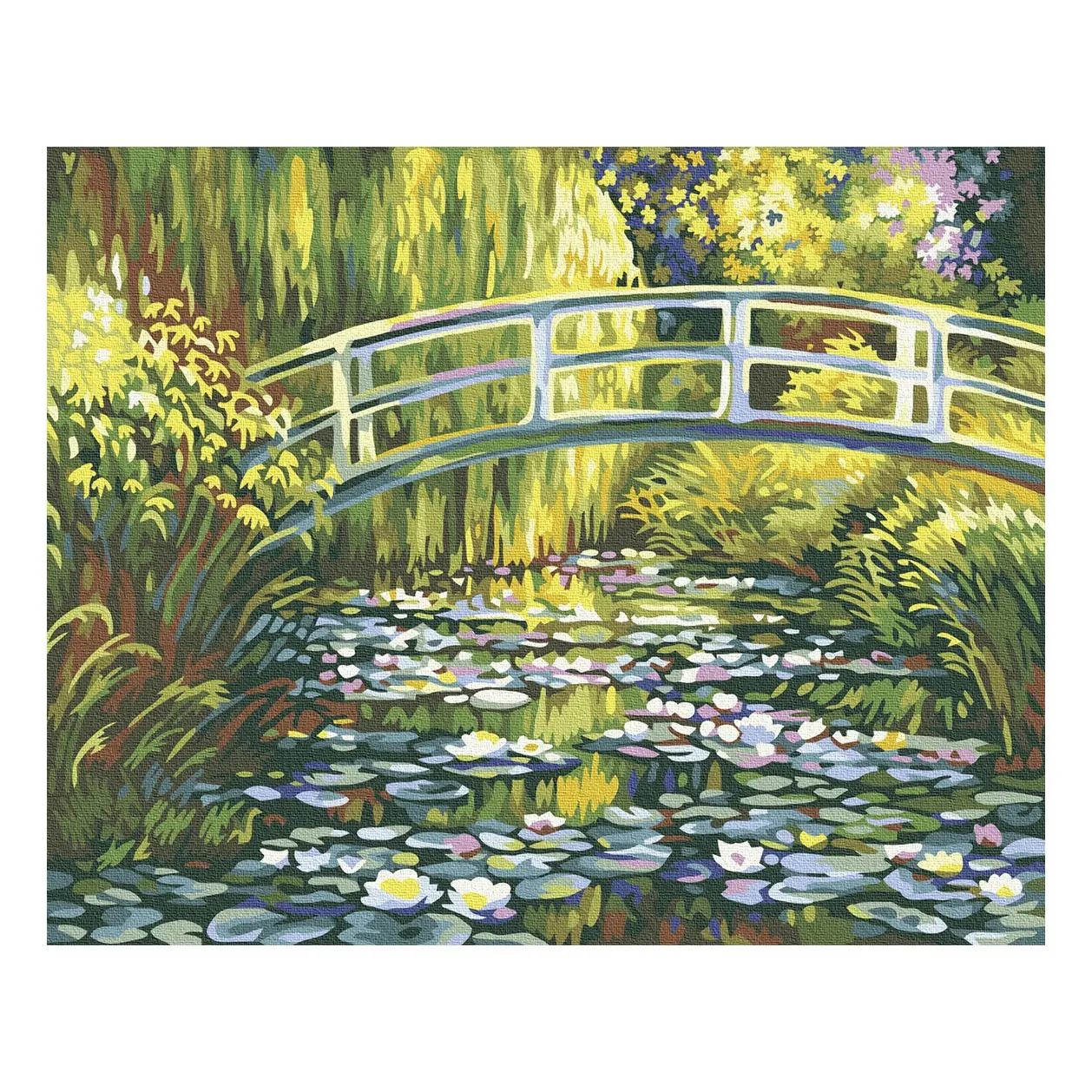 Digital fresco al aire libre del paisaje pintura por número 40*50 lago lotus pintura al óleo de la pintura con marco
