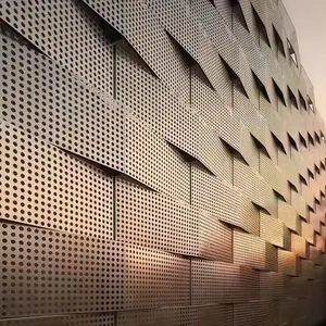 Revêtement de mur de façade en métal panneaux ondulés en aluminium, panneau de mur intérieur extérieur en aluminium, revêtement de mur en aluminium CNC