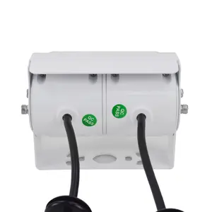 Witte Ip68 Waterdichte Nachtzicht Omgekeerde Back-Up Parking Achteraanzicht Dubbele Camera Verstelbare Lens Zware Camera Voor Vrachtwagens Bus